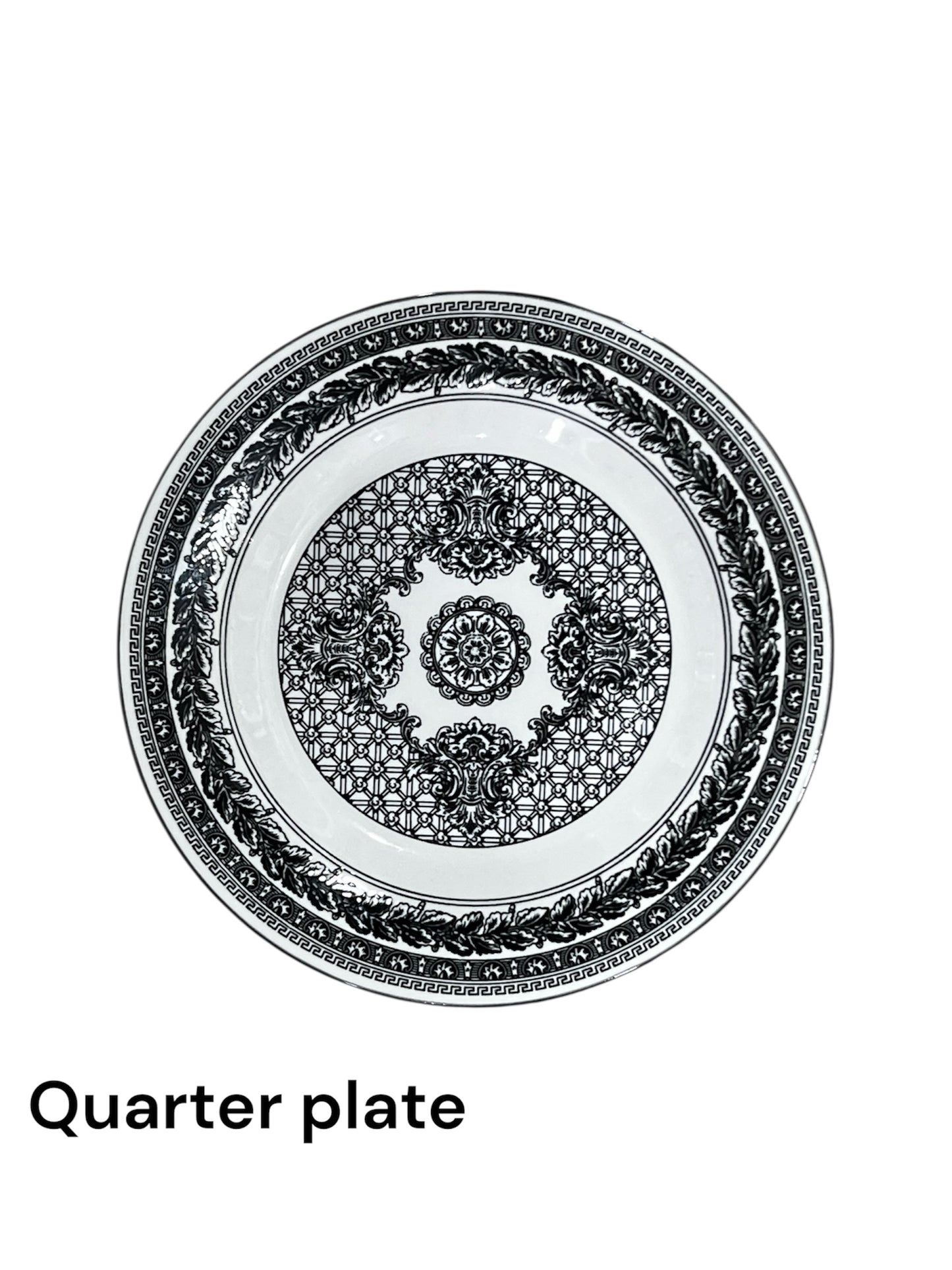 Midnight black 24 piece plate set