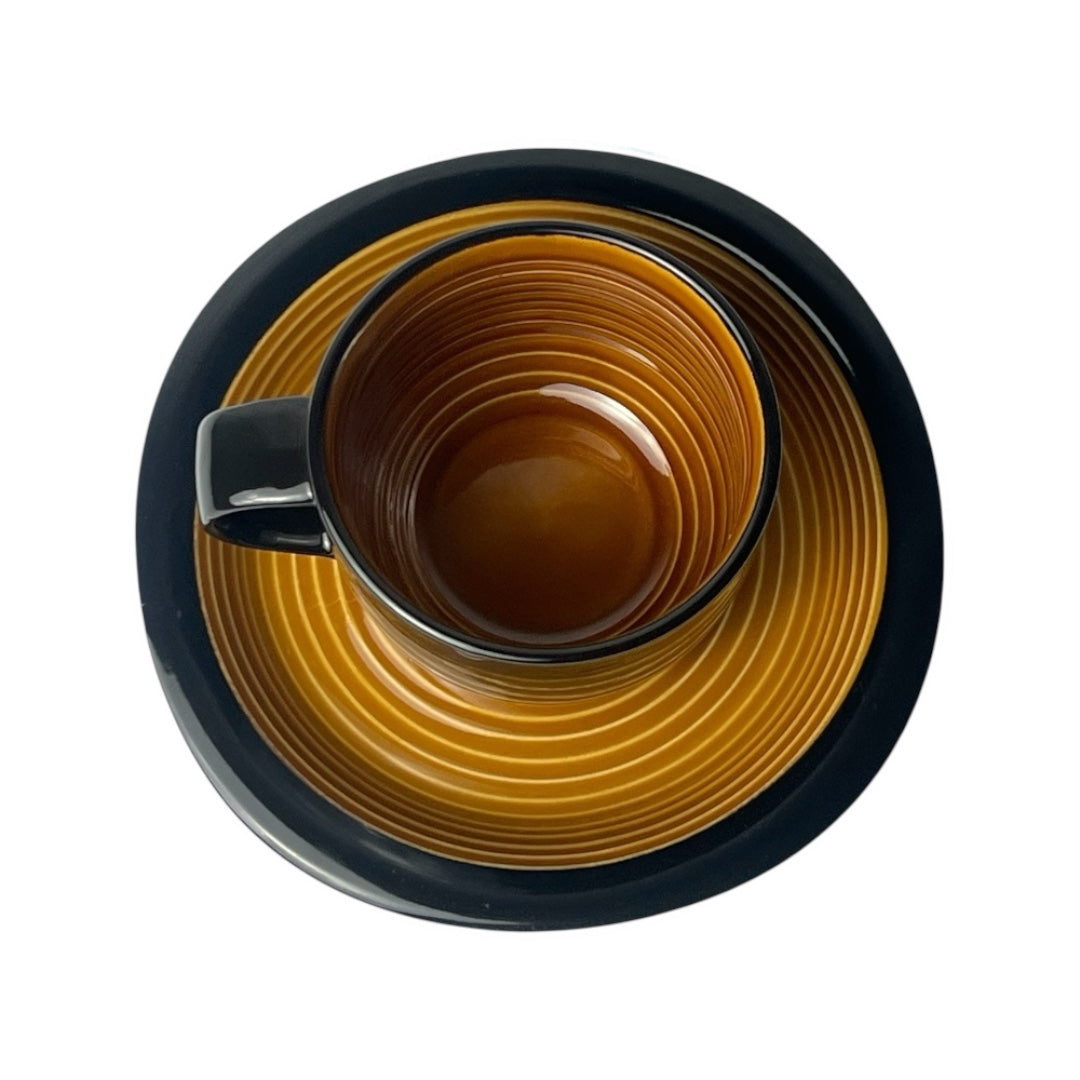 Amber Noir Cups and Saucers
