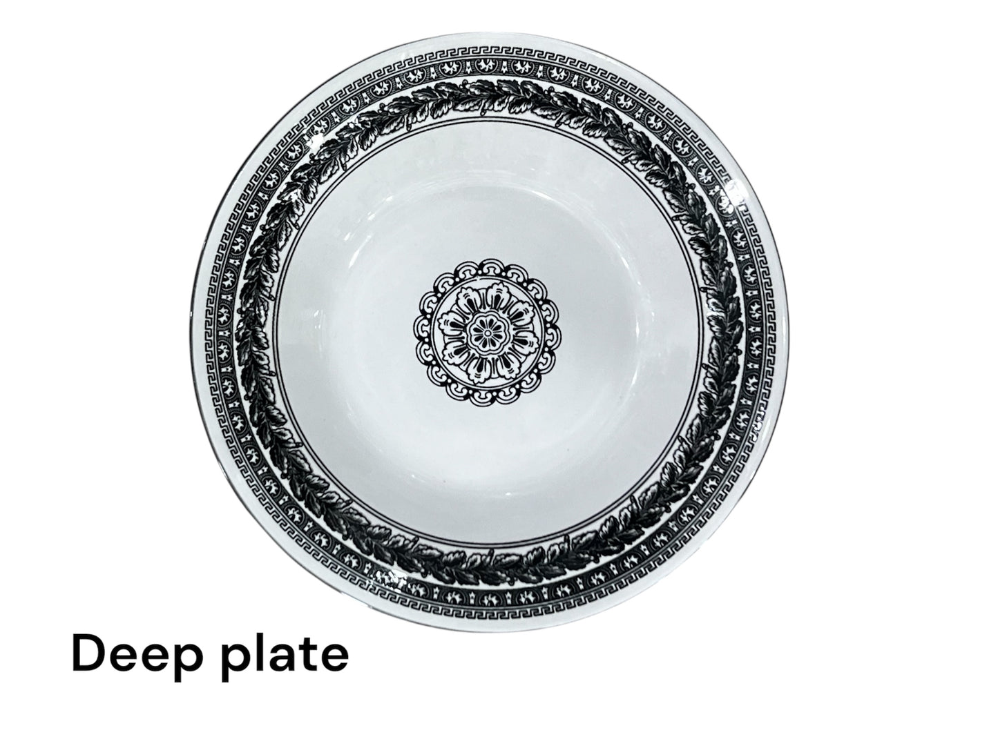 Midnight black 24 piece plate set