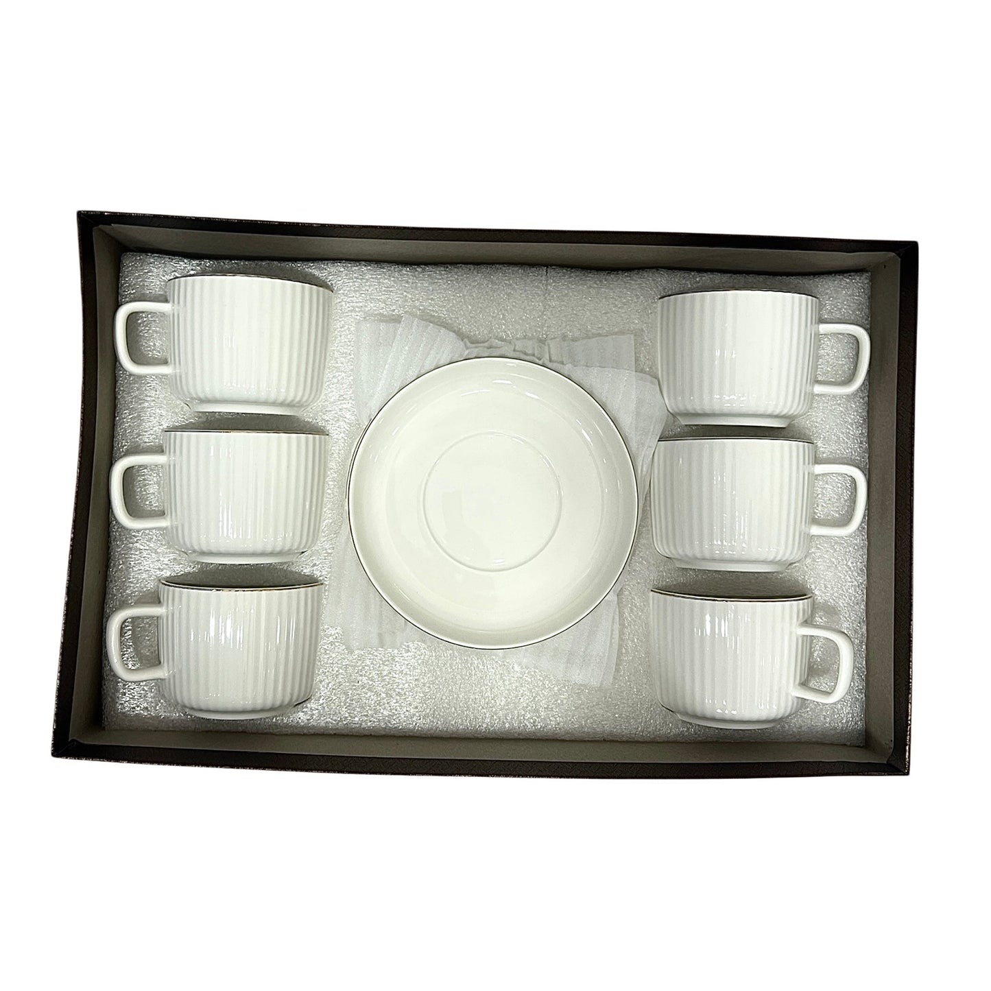 Luna White Cups And Saucers