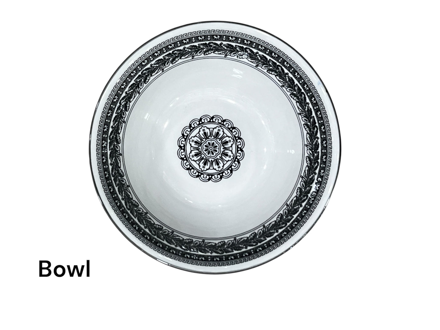 Midnight black 24 piece plate set
