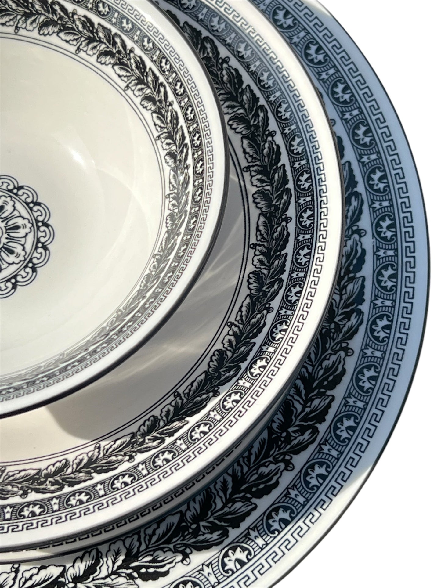 Midnight black 24 piece plate set