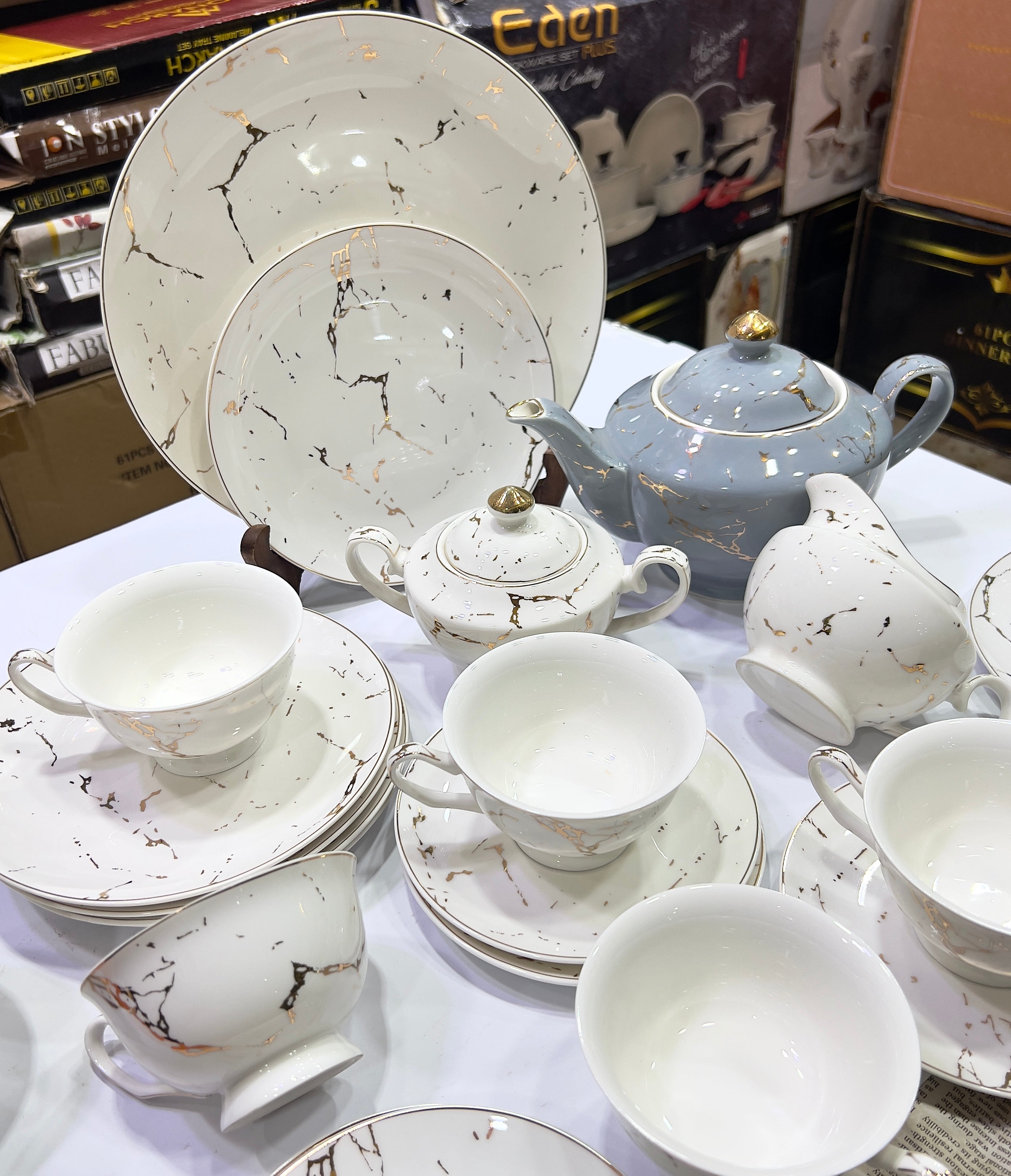 Marble Majesty Tea Set