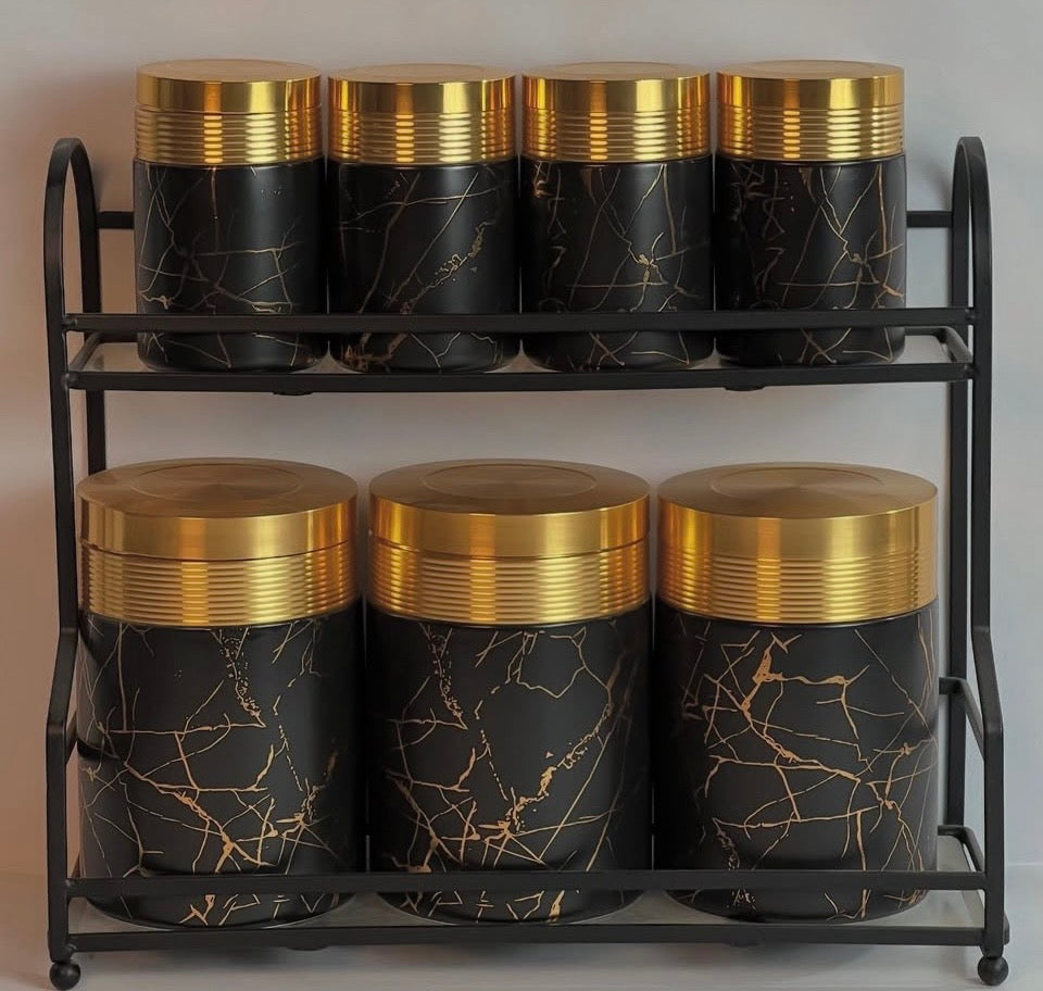 Royal Black Canister Set