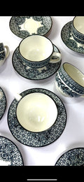 Midnight Black Cups And Saucers