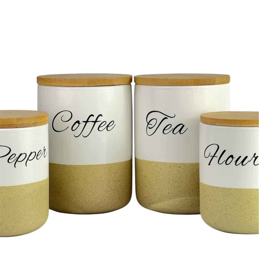 Beige And White Spice Set