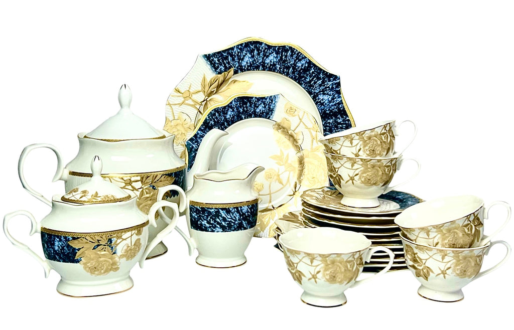 Imperial Midnight Gold Tea Set