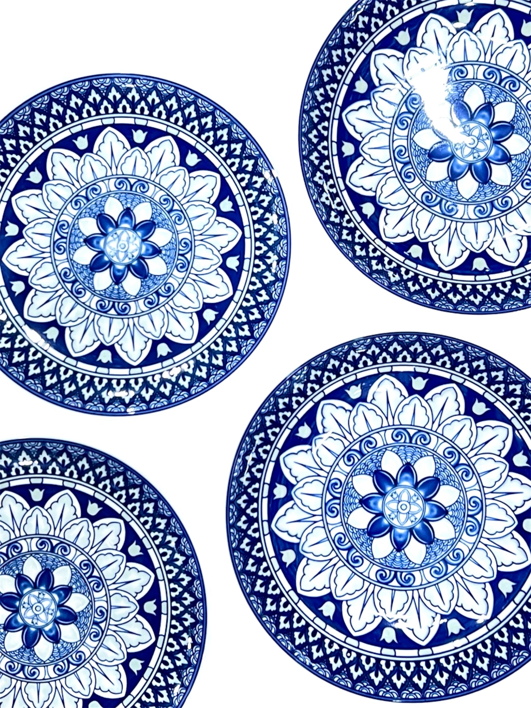 18 Pieces Royal Indigo Plate Set