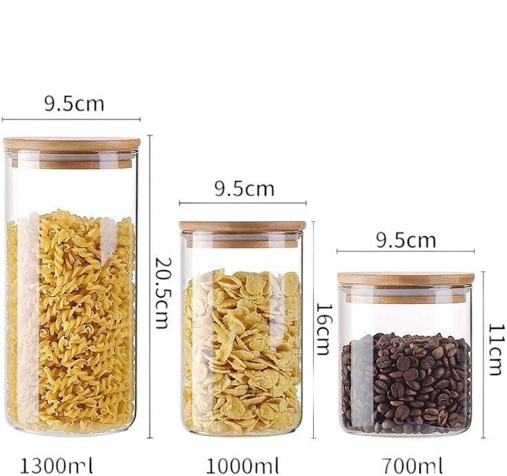 Bamboo Lid Glass Jars
