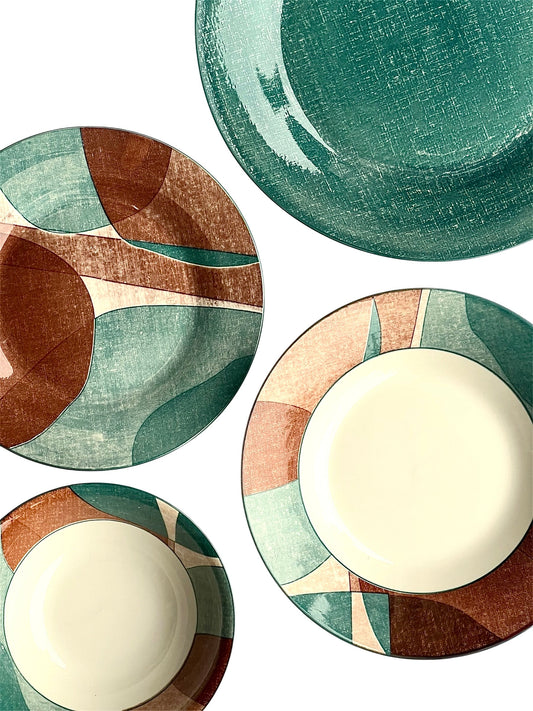 Forest mist 24 piece plate set