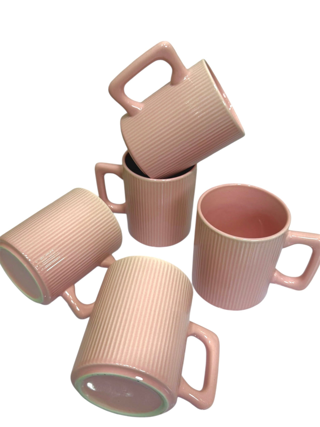 Light Pink Ribbed Mug