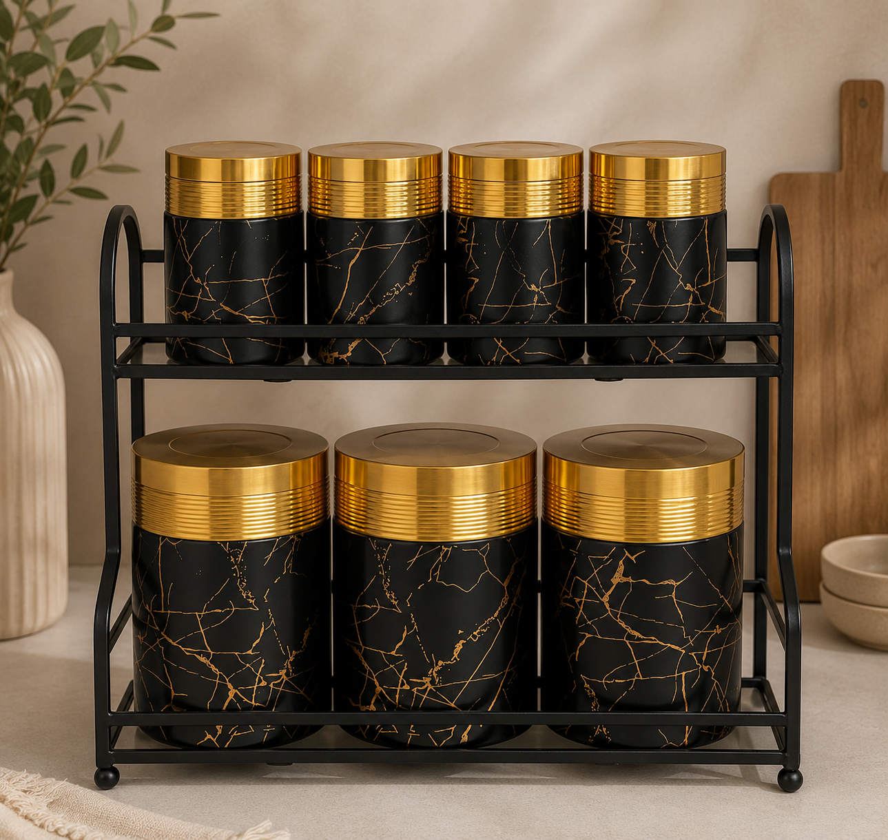 Royal Black Canister Set