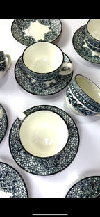 Midnight Black Cups And Saucers