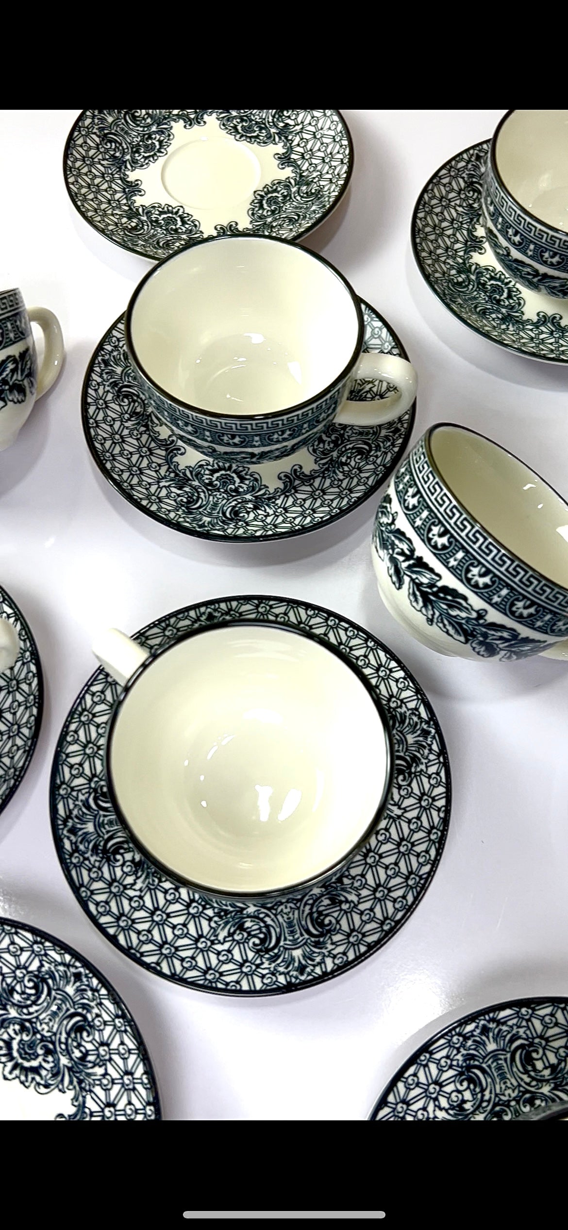 Midnight Black Cups And Saucers