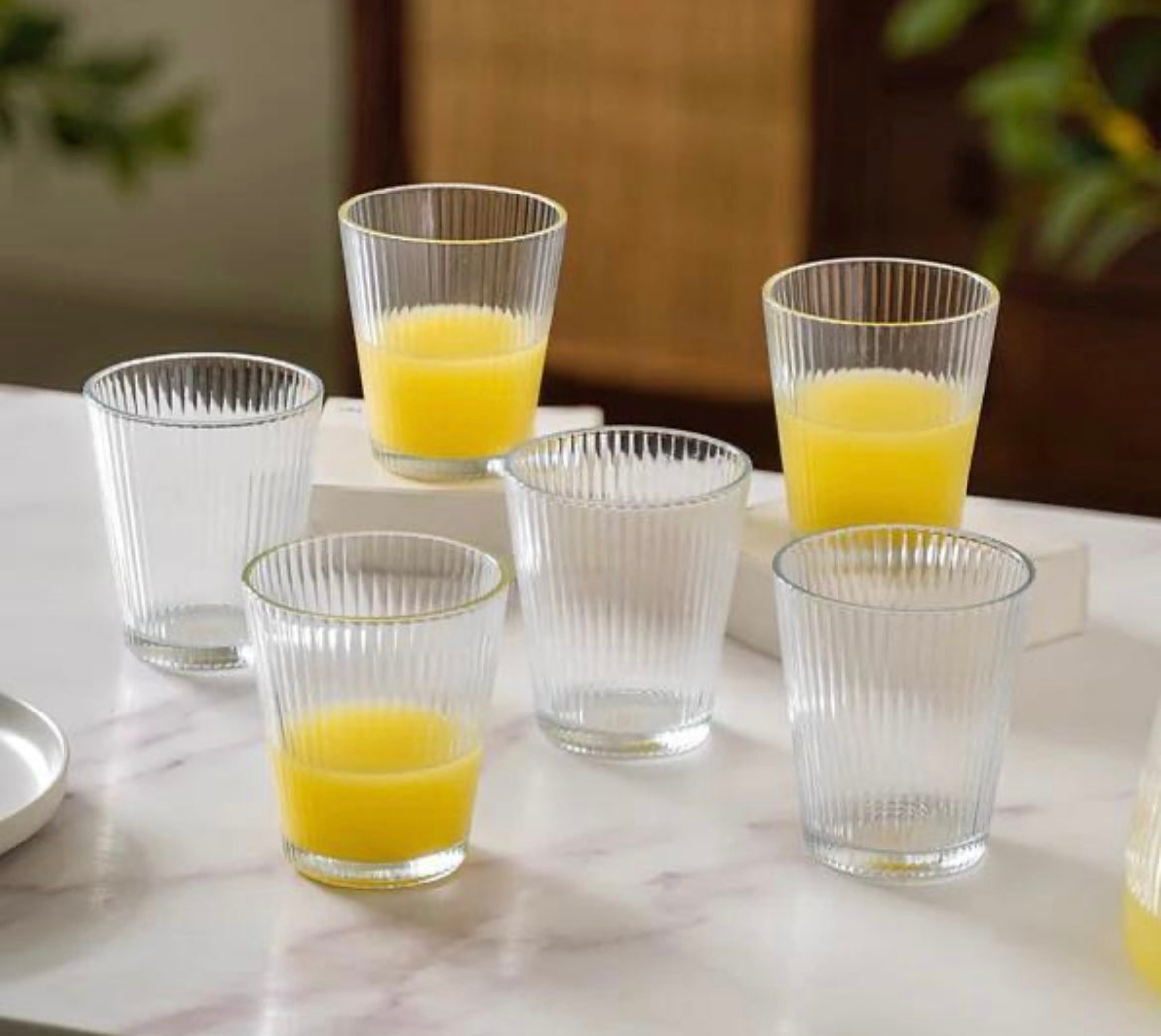 Elegant Ribbed Glass Set