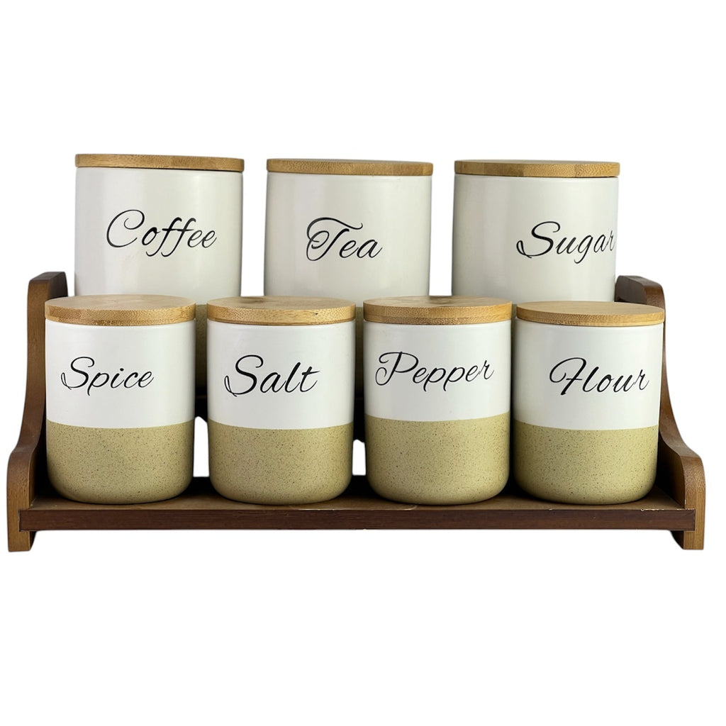 Beige And White Spice Set