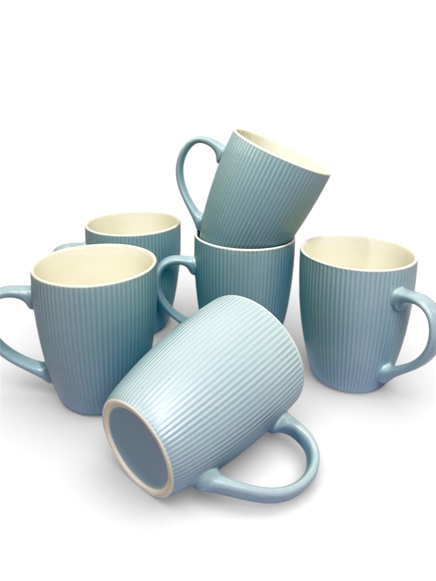 Sky Blue Ribbed Mug