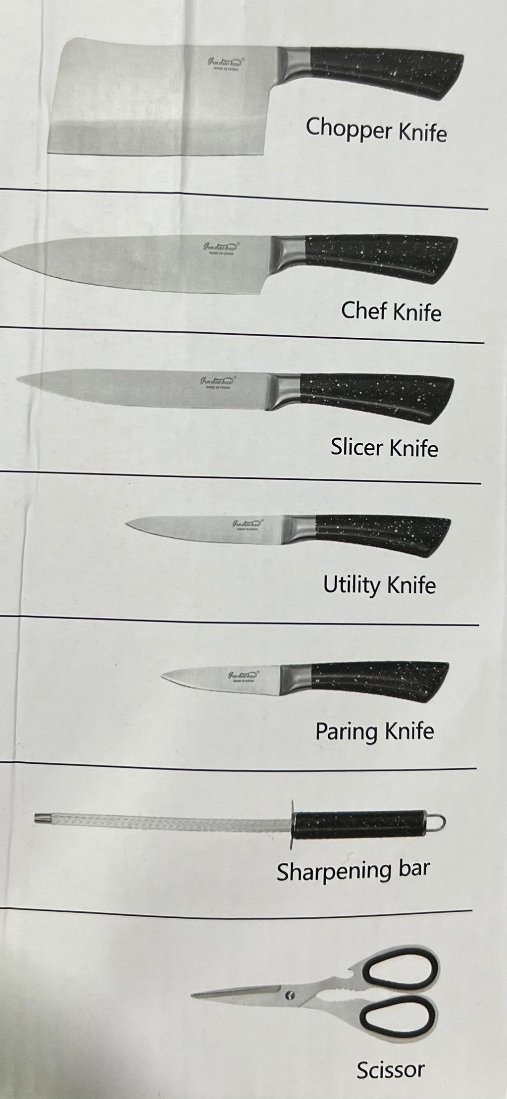 Midnight edge knife set