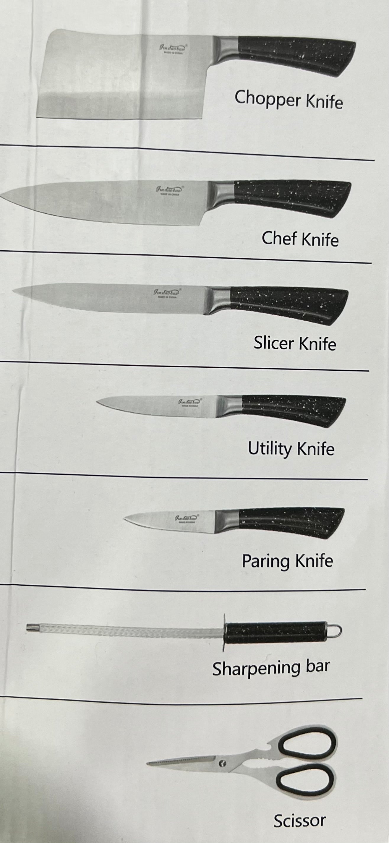 Midnight edge knife set