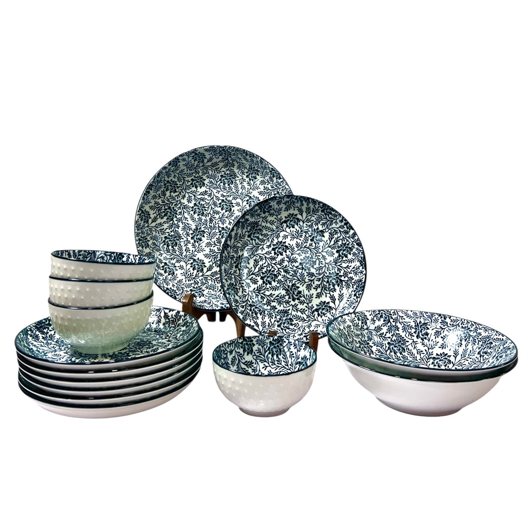 Navy Garden Rice Plate