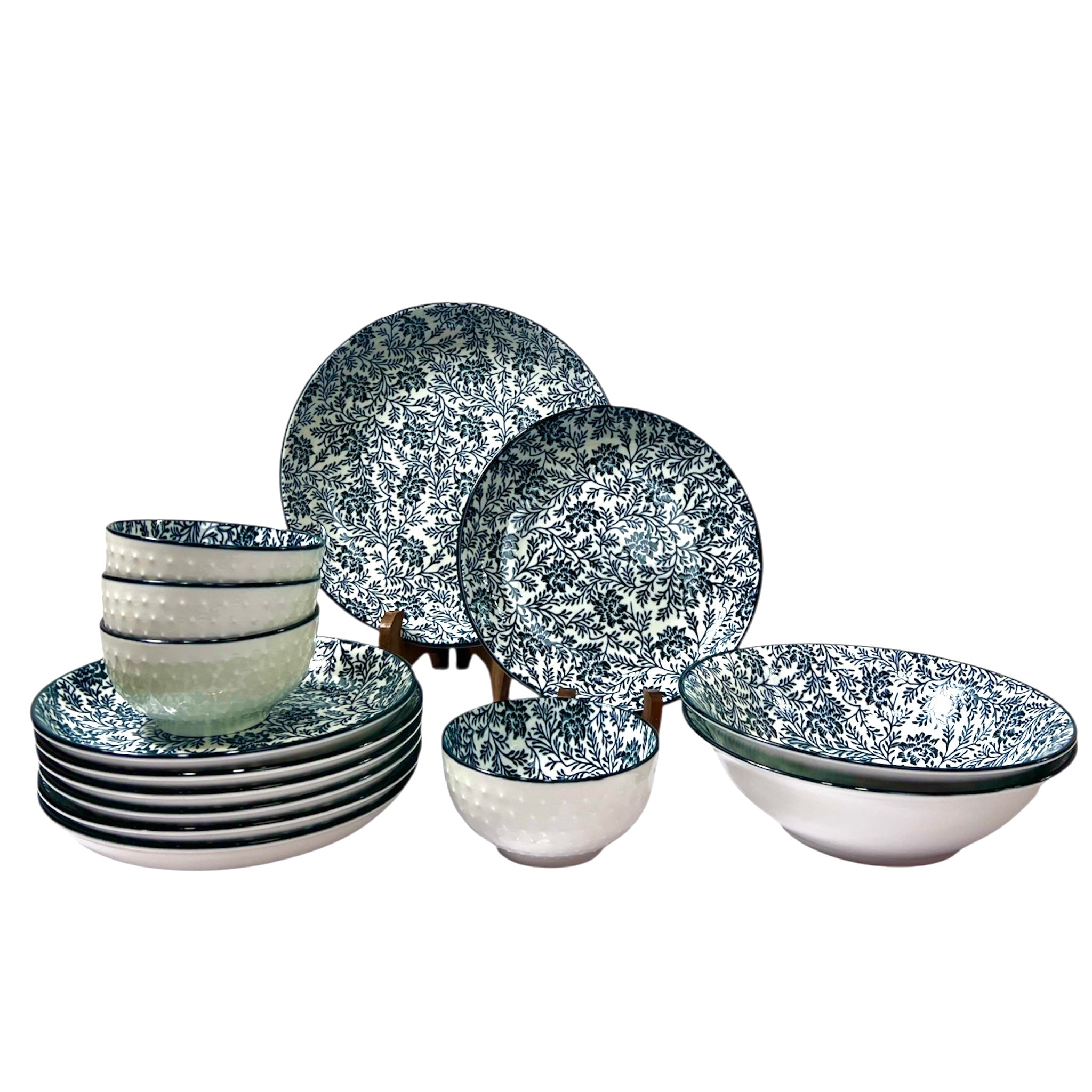 Navy Garden Rice Plate