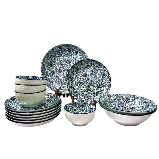 Navy Garden Rice Plate