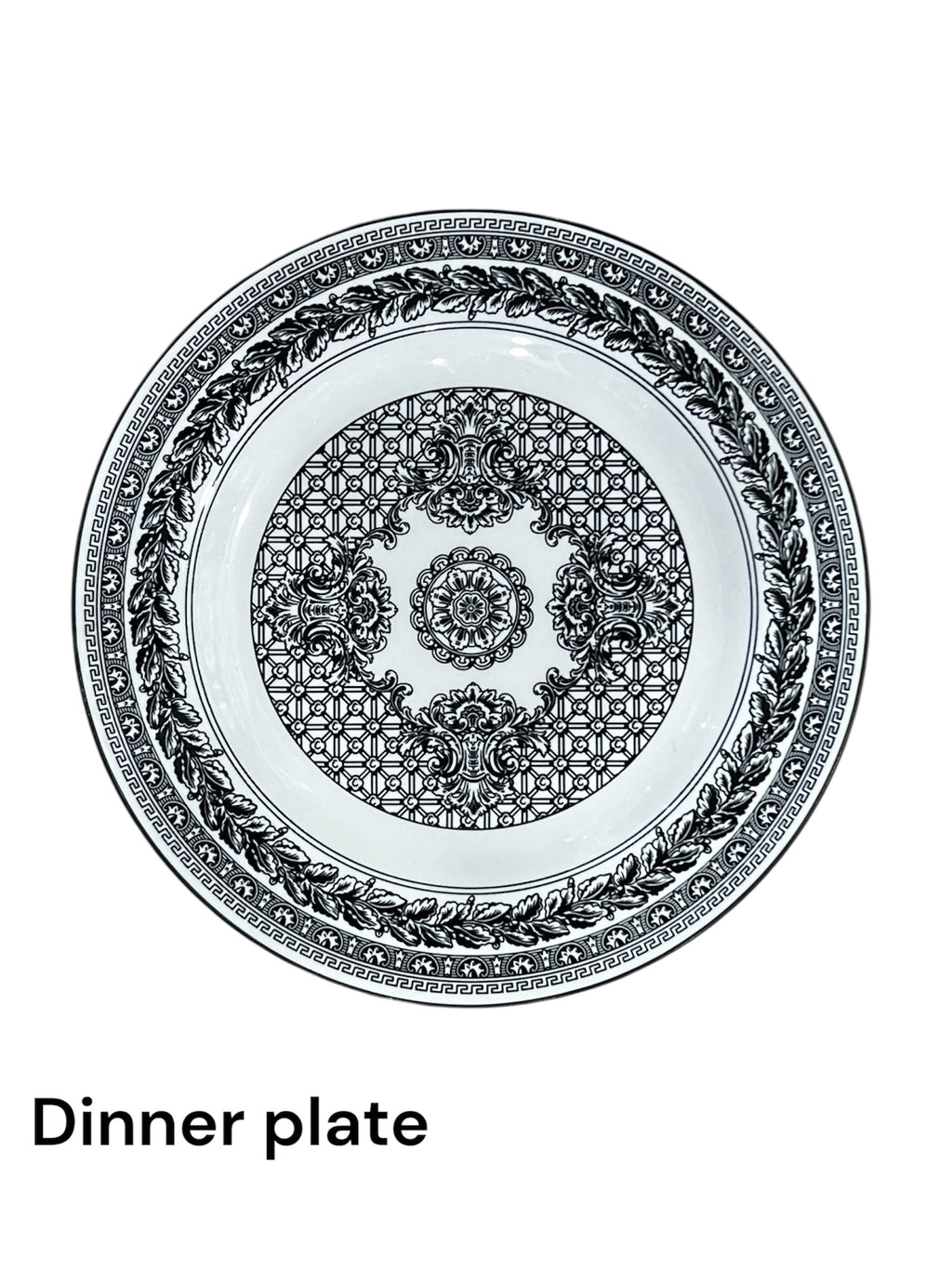 Midnight black 24 piece plate set
