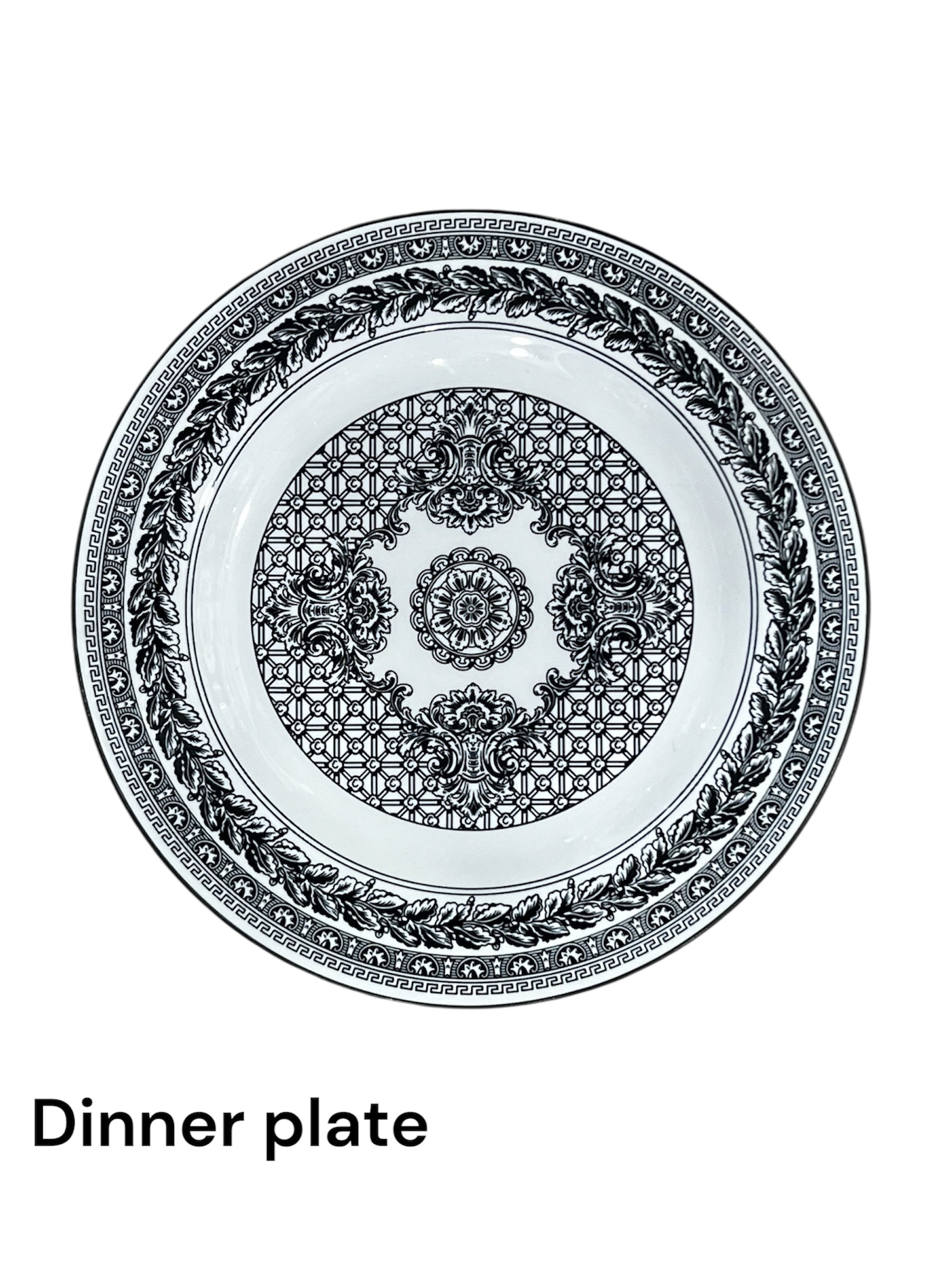 Midnight black 24 piece plate set