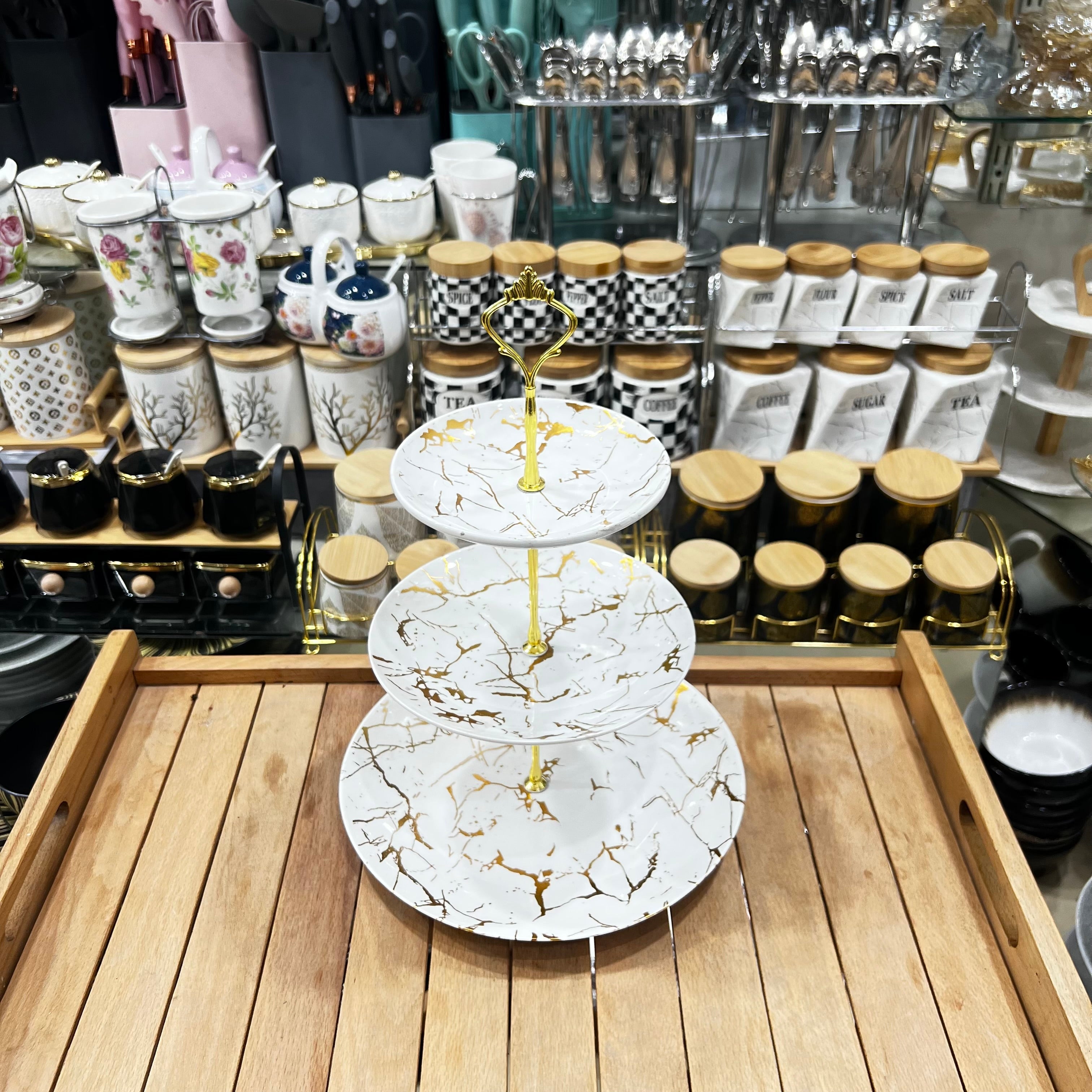 Marble Elegance Pastry Stand