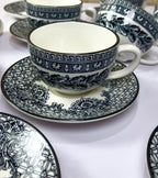 Midnight Black Cups And Saucers