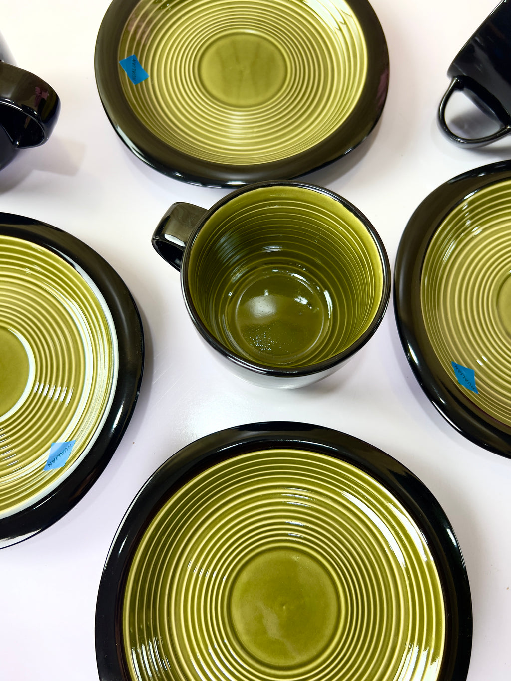 Olive Noir Cups and Saucers