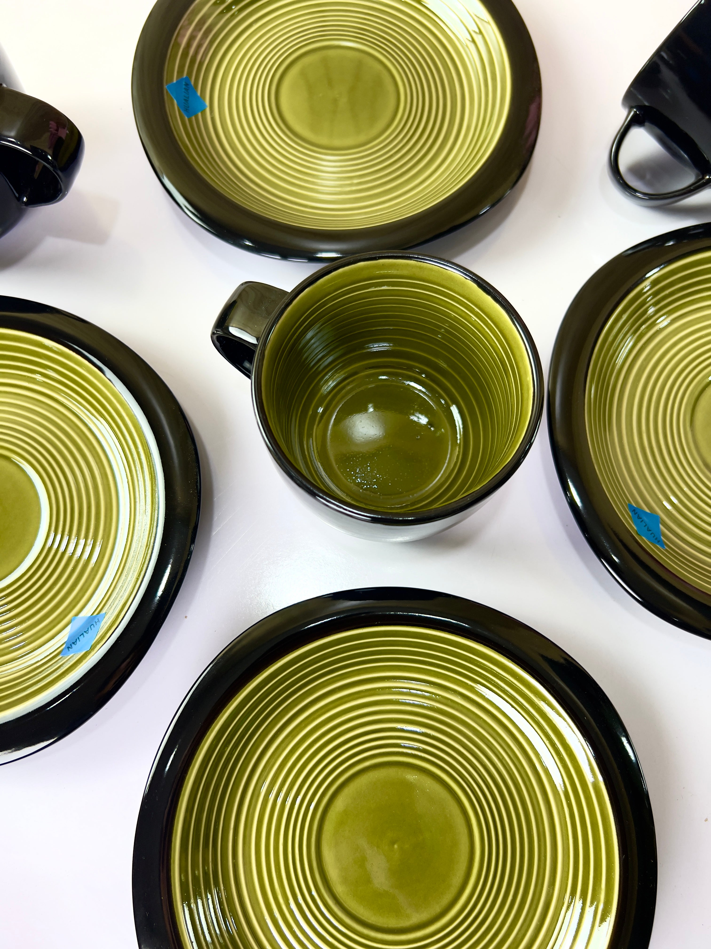 Olive Noir Cups and Saucers
