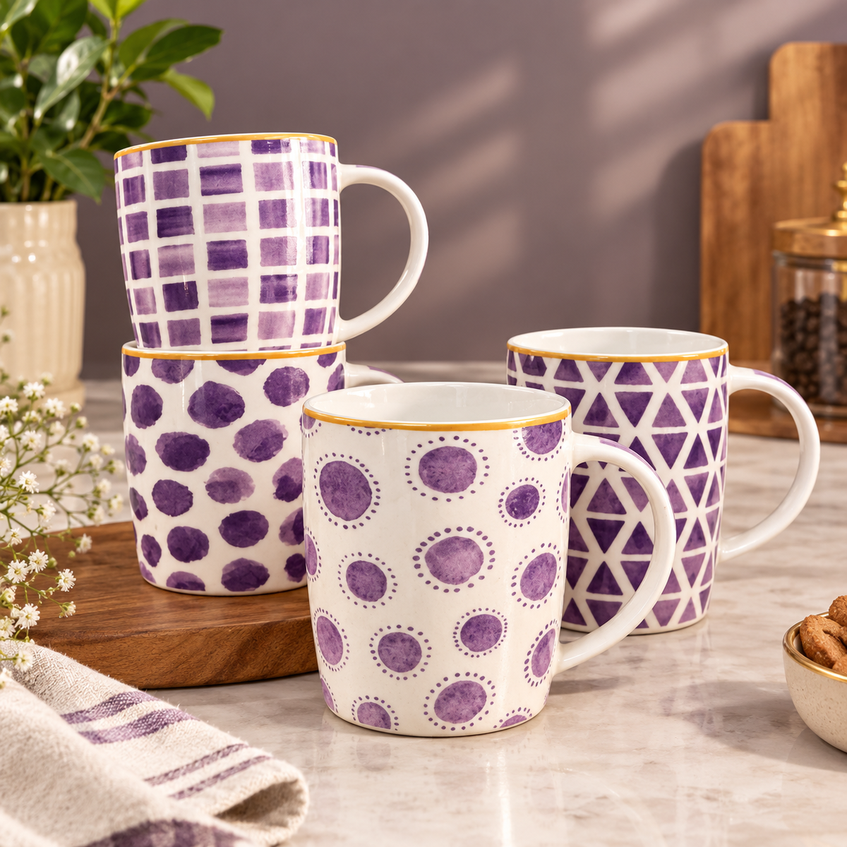 Purple Charm Mug Set