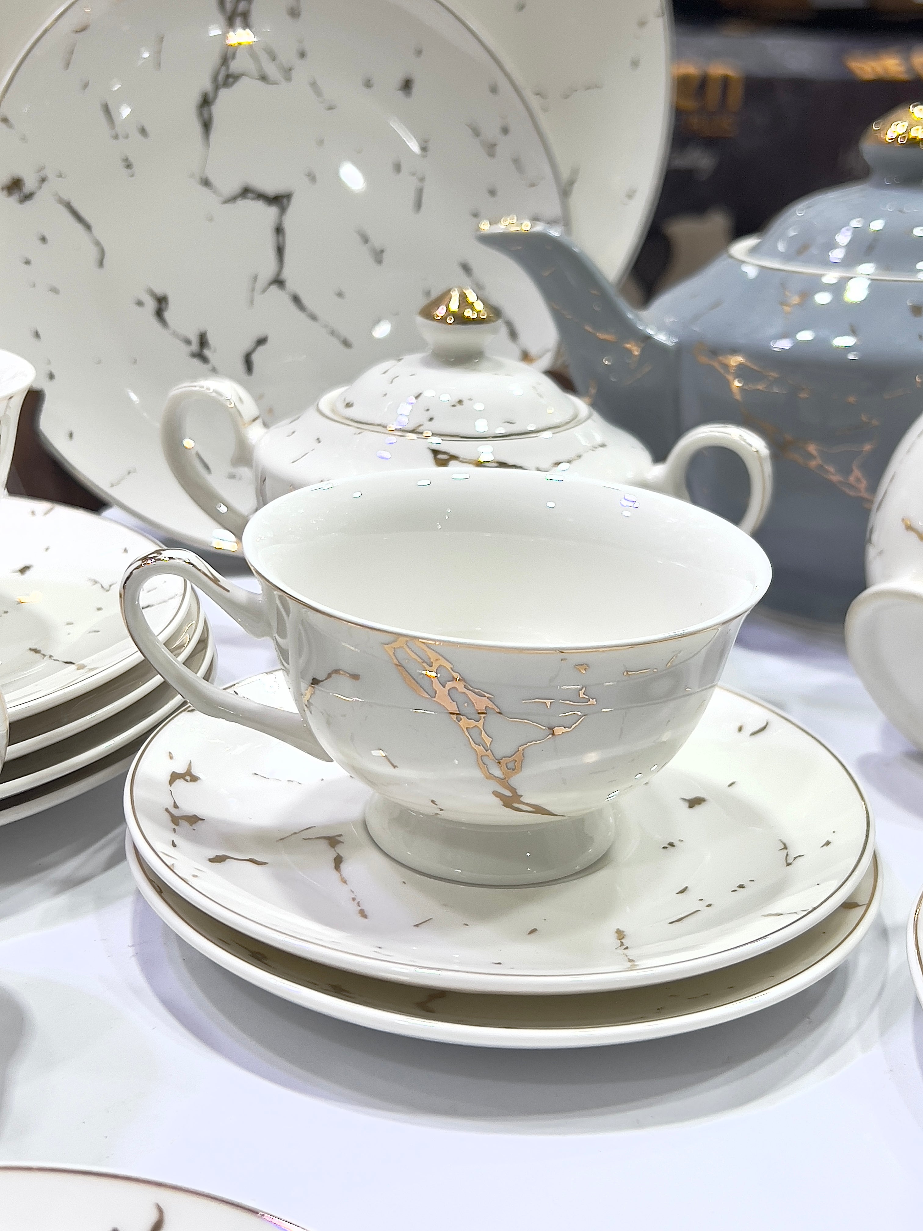 Marble Majesty Tea Set