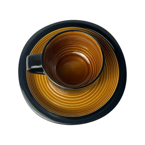 Amber Noir Cups and Saucers