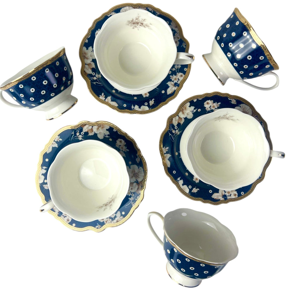 Navy Rose Luxe Tea Set