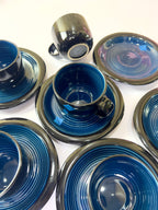 Midnight Blue Cups And Saucers Set