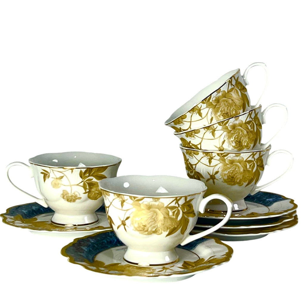 Imperial Midnight Gold Tea Set