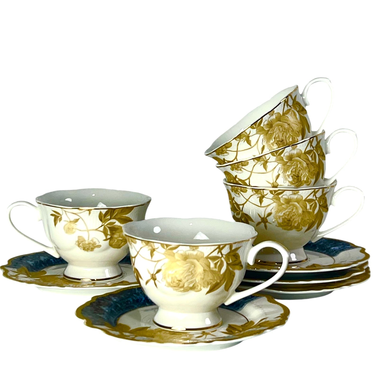 Imperial Midnight Gold Tea Set