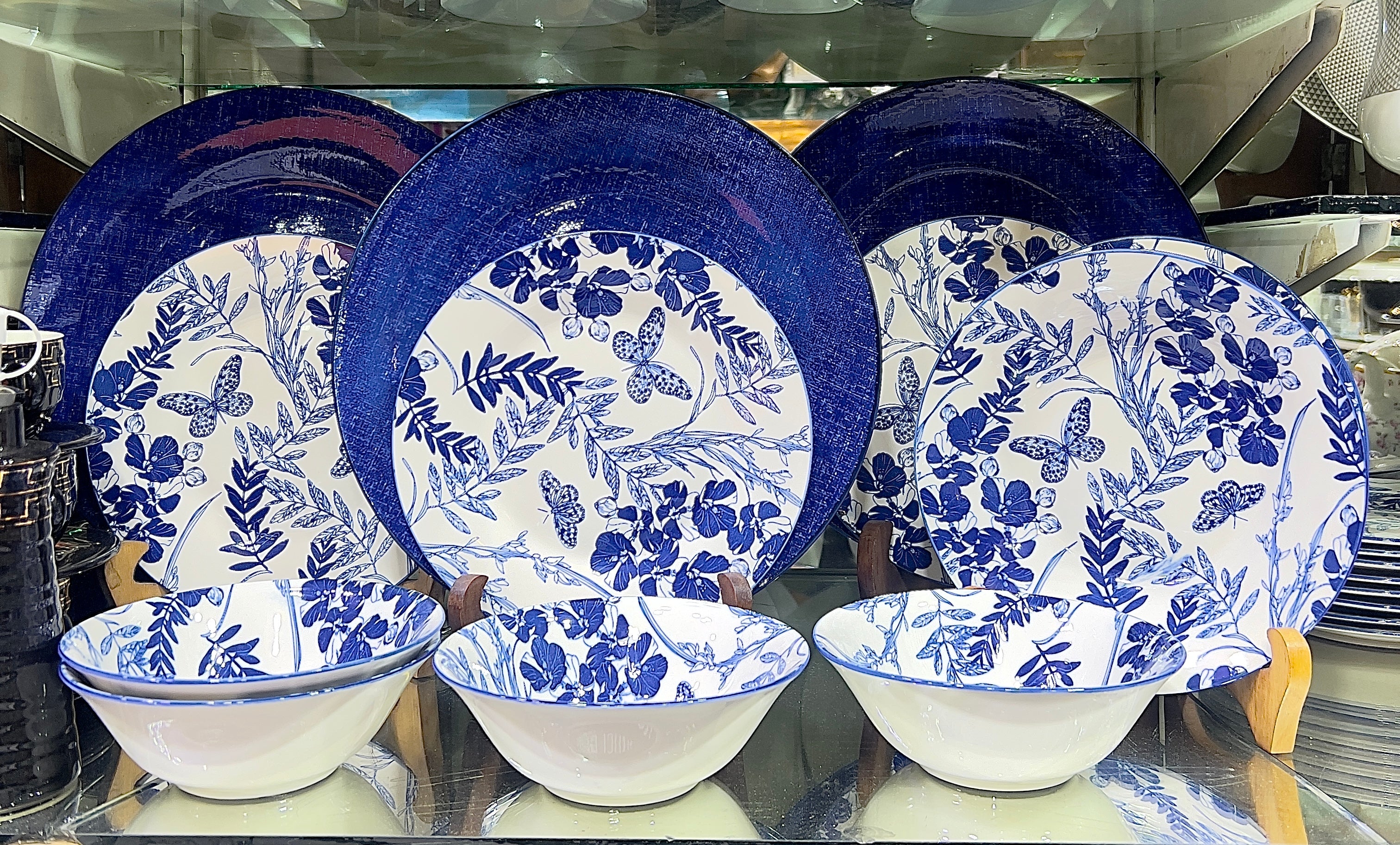 Ocean leaf 24 piece plate set