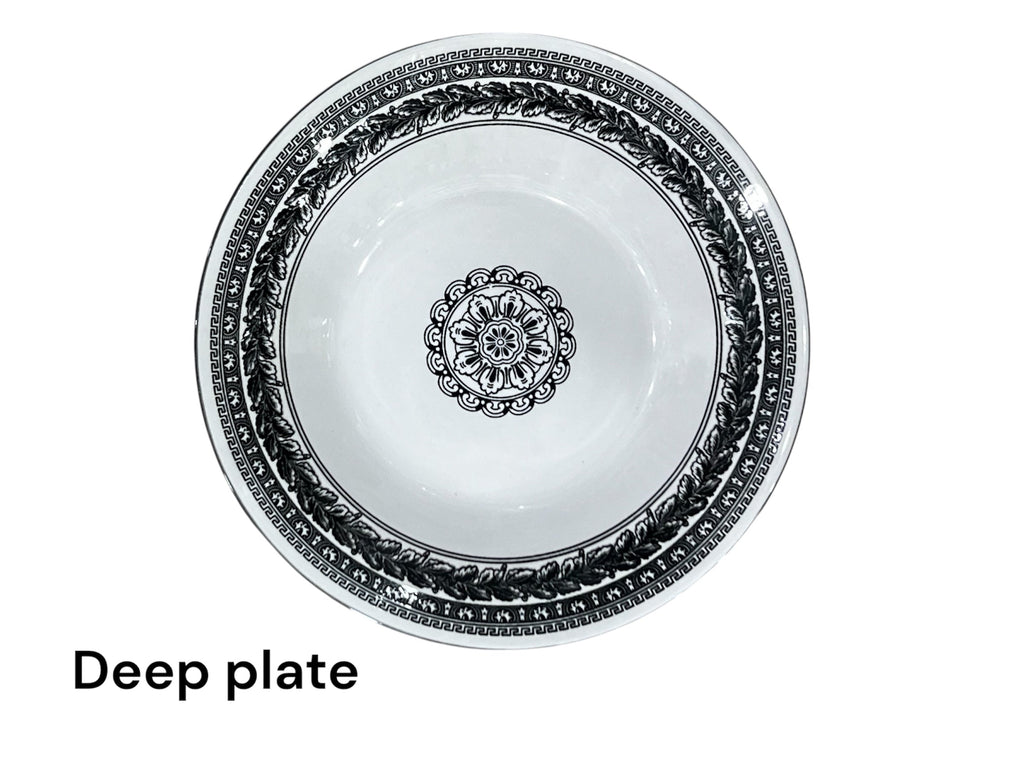 Midnight black 24 piece plate set