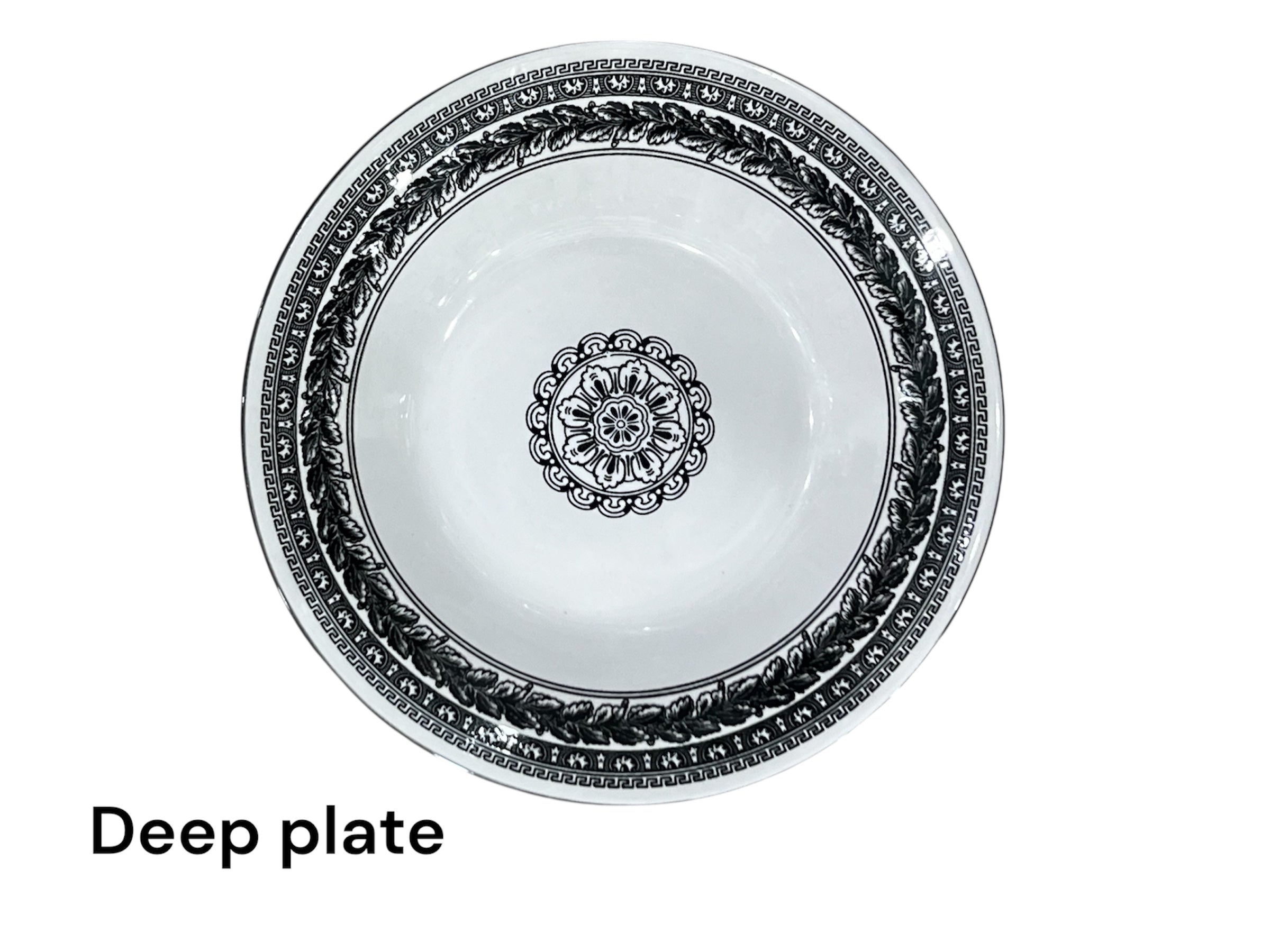 Midnight black 24 piece plate set