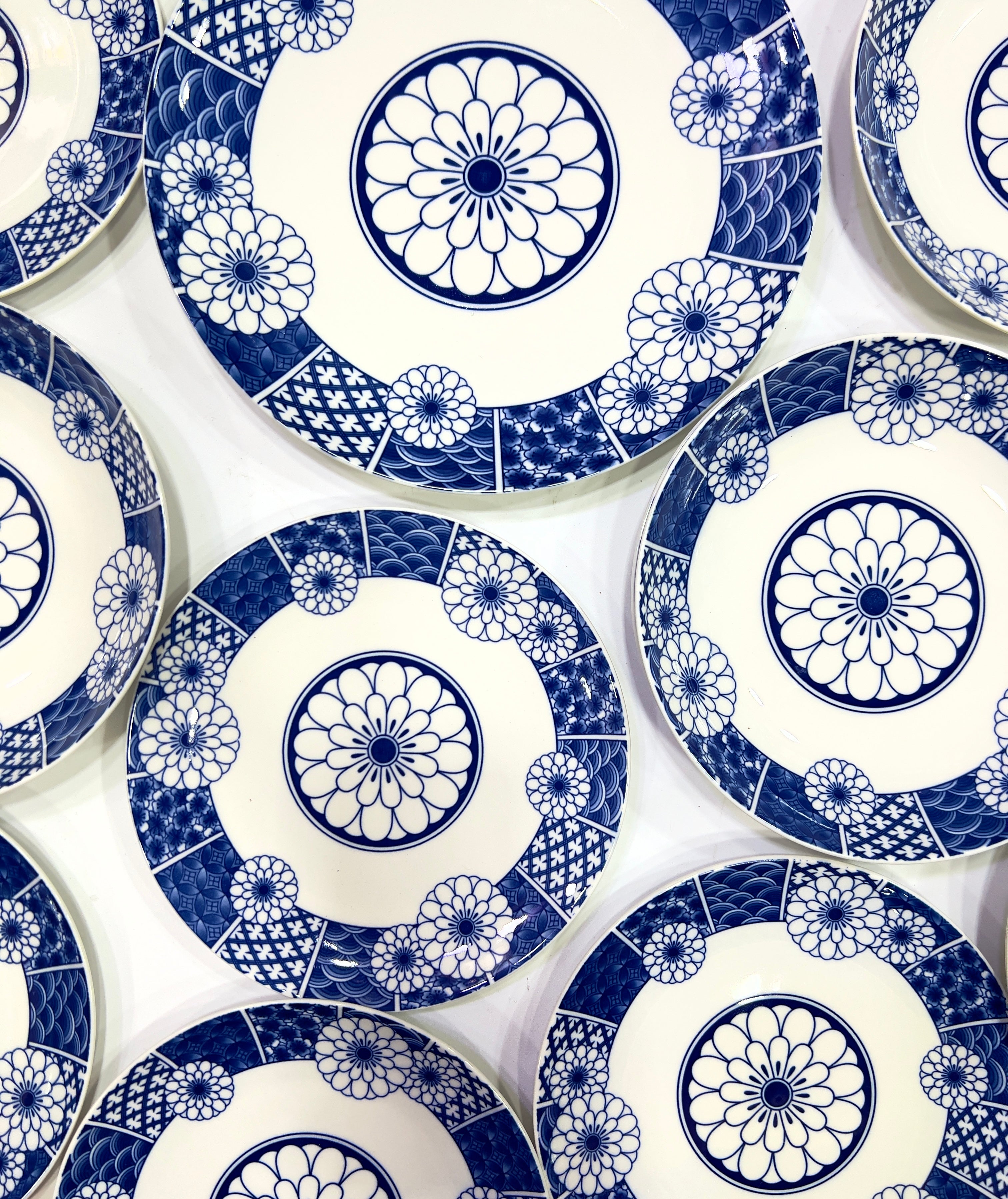 18 Pieces Blue Indigo Plate Set