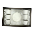 Luna White Cups And Saucers