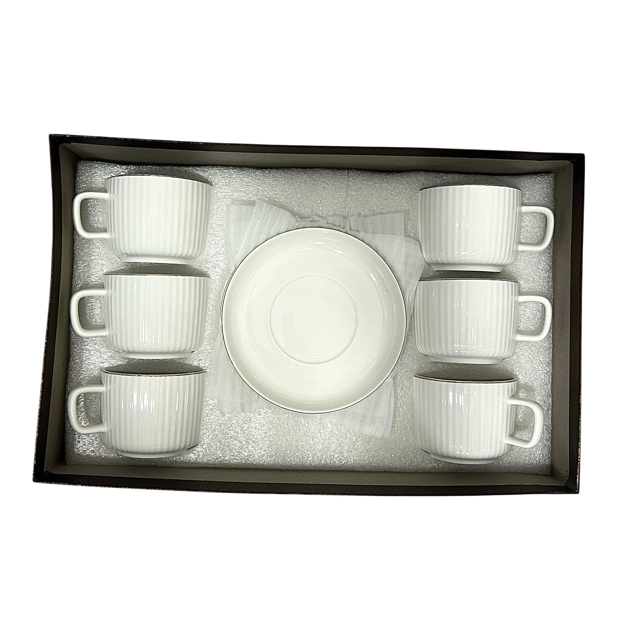Luna White Cups And Saucers