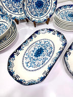 Blue Flora Plate Set