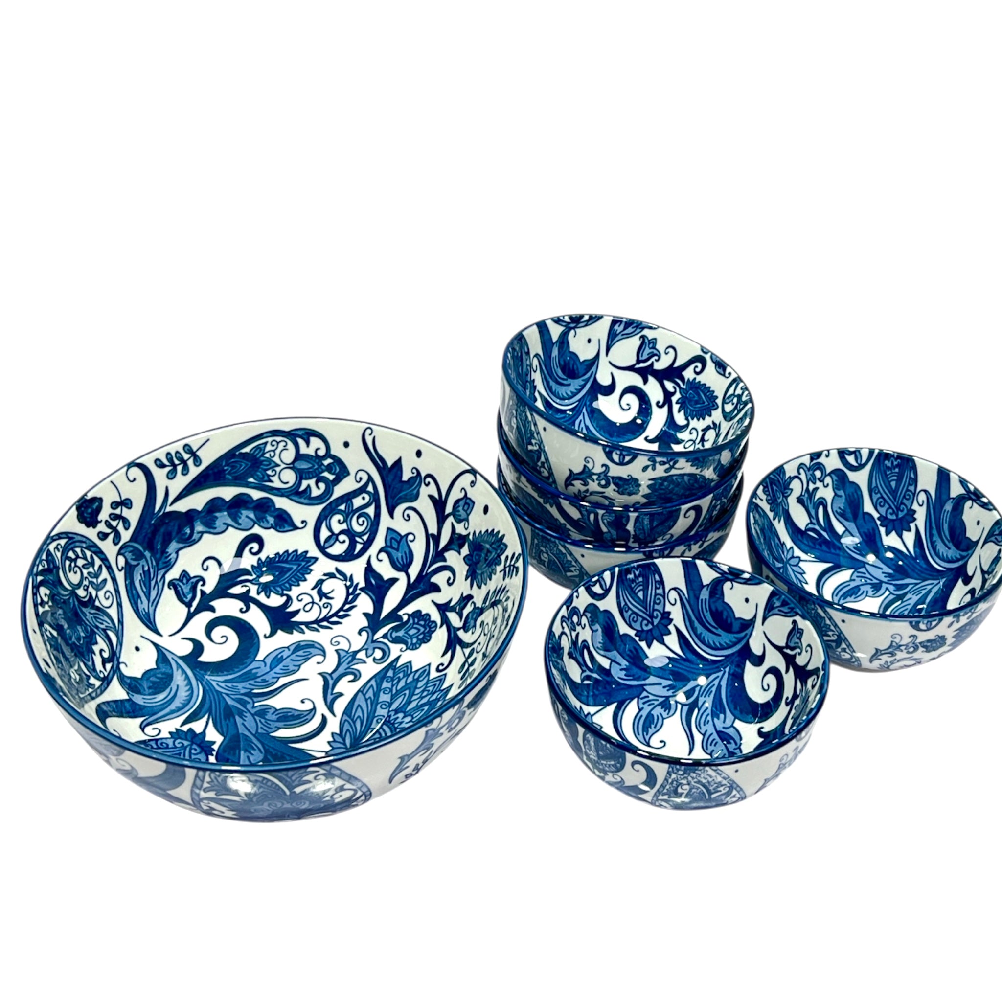 Azure Bloom Deep Plates