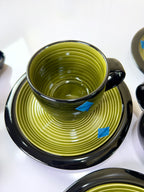 Olive Noir Cups and Saucers