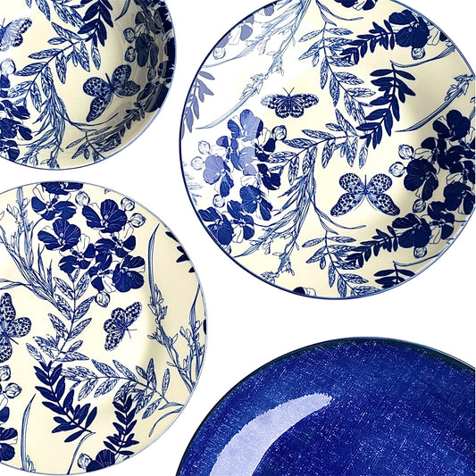 Ocean leaf 24 piece plate set
