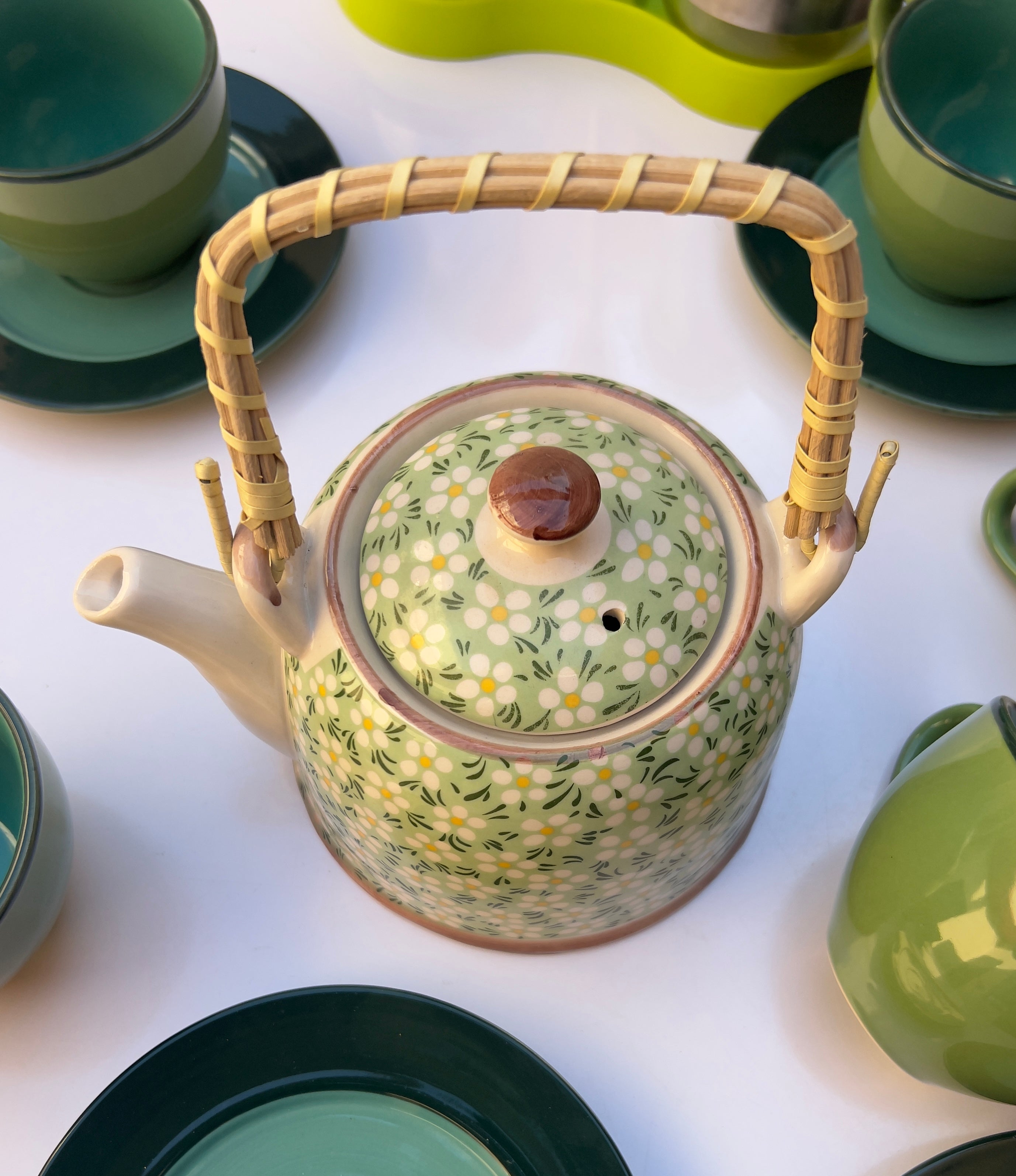 Green Bloom Tea Pot